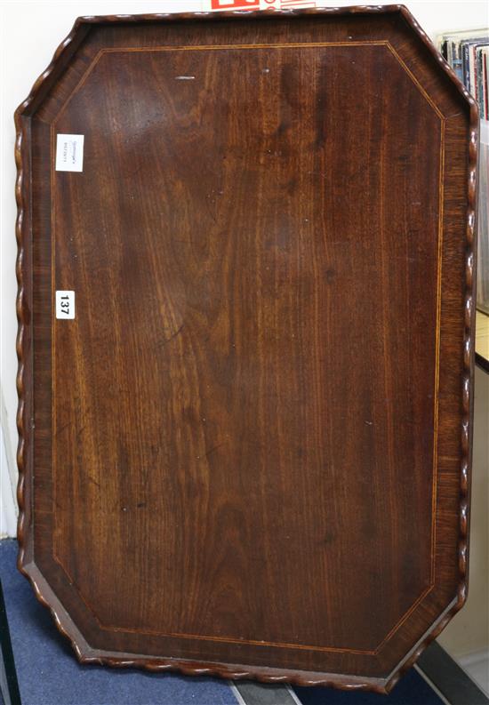 A George III mahogany tray 72cm x 49cm